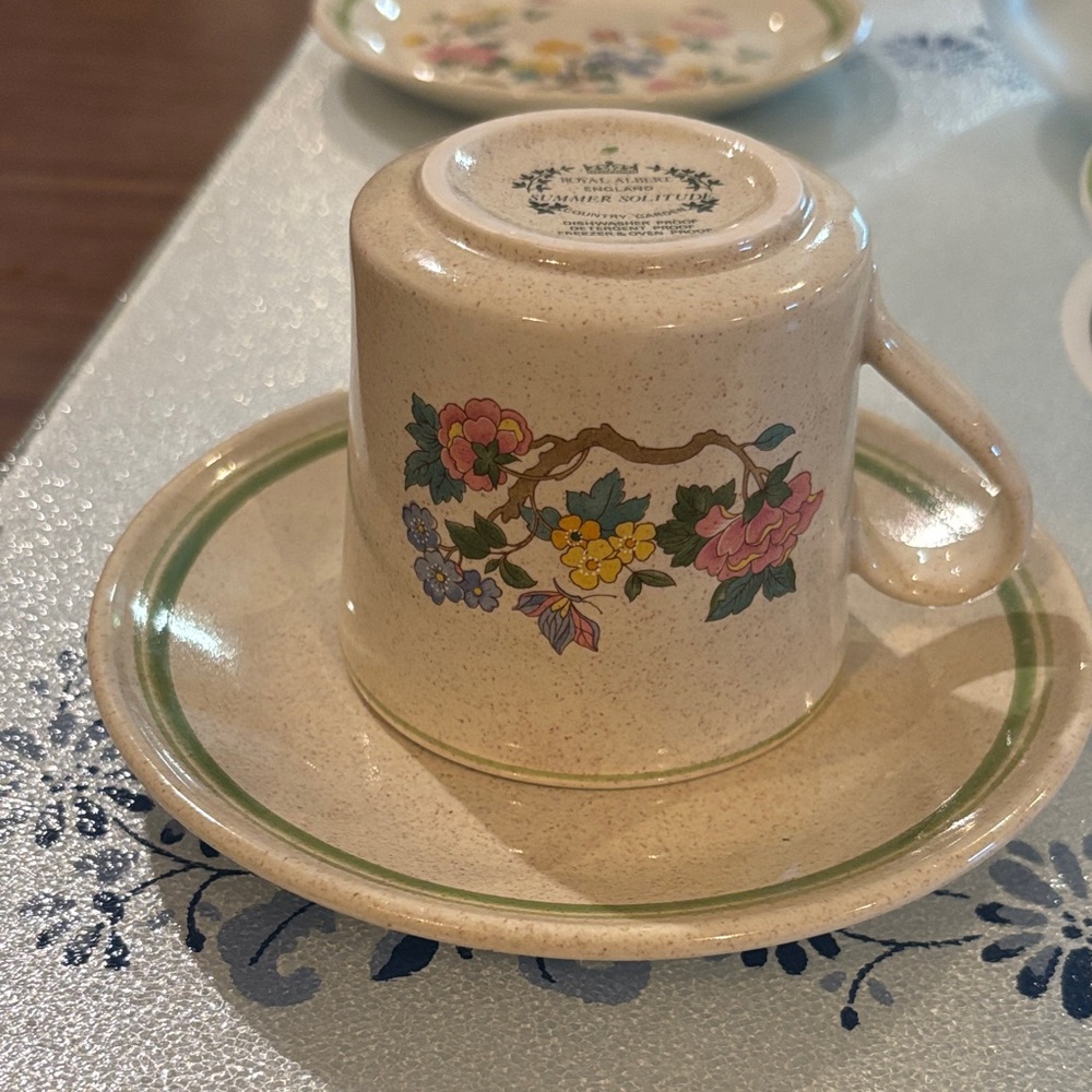 Floral Ceramic Cup and Saucer Set